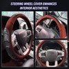 Breathable Leather Steering Wheel Cover with Non-Slip Grip for Enhanced