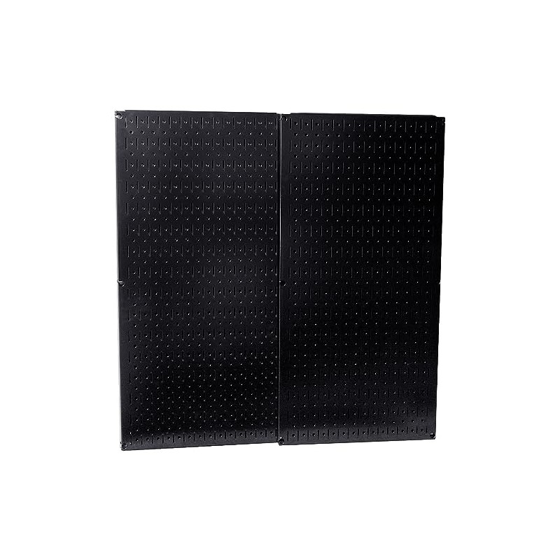 Wall Control 30-P-3232B Black Metal Pegboard Pack - (2) 32"