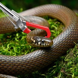 SCHEBLER 59" Snake Grabber Tool,Rubber-Jawed Locking Reptile Tongs for Rattlesnakes,Long Reach Folding Snake Catcher for Outdoor,Multi-Functional Hook,Pole