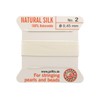 Griffin 100% Natural Silk Beading Cord String Thread - White