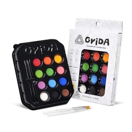 Shield Grida Face Paint Party Pack Regular 12-Color Fabric Paint Makeup Paint Party Event Halloween / 쉴드 그리다 페이스페인트 파티팩 일반 12색 염색물감 분장물감 파티 행사 할로윈