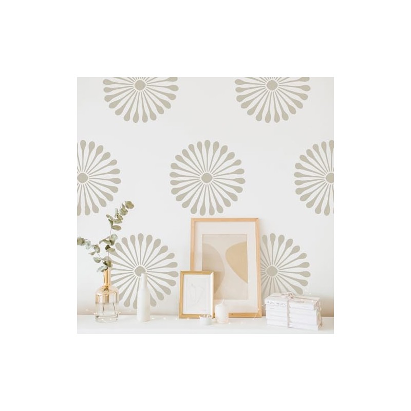 Boho Flowers Wall Stencils, Reusable Template for Painting Large Pattern