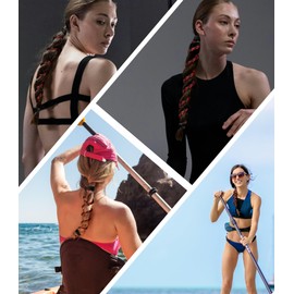 Sonnorel Ponytail Holders Spiral Hair Ties for Thick Hair, Sleepy Tie Hair Ties No Damage, 25 Inch for Long Hair, Good for Gym, Swimming, Yoga 1 pack (Black Red Mixed)