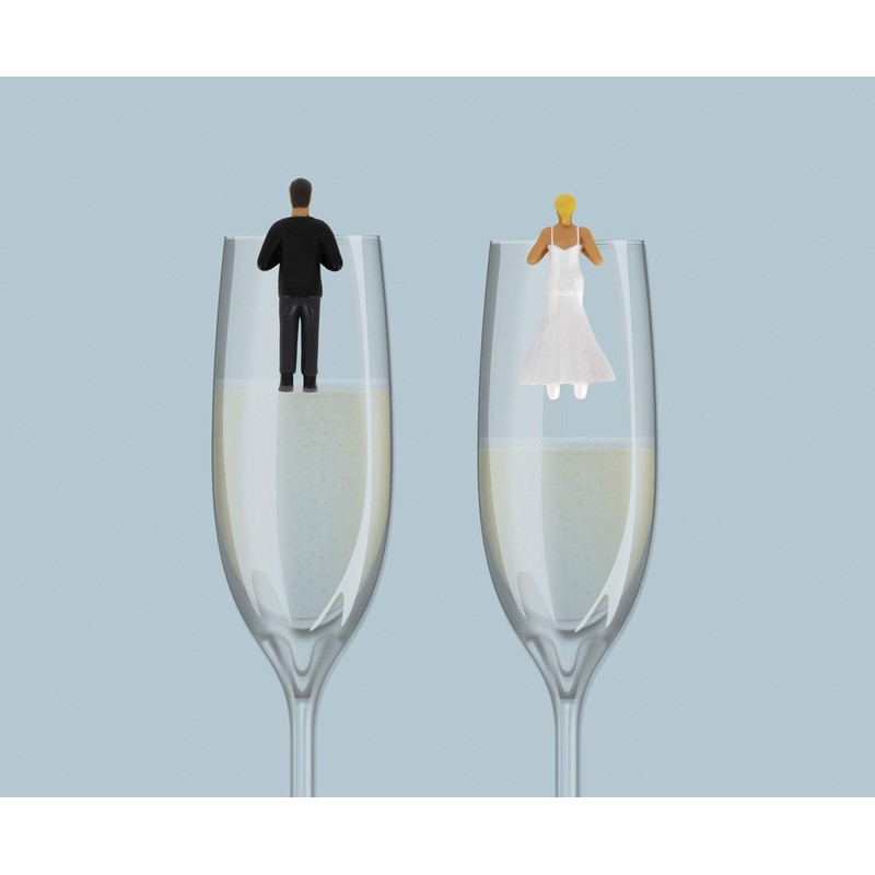 NPW-USA NPW61307 NPW Cocktail/Wine Glass Markers, Happy Couple
