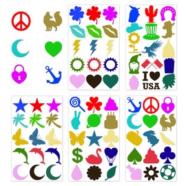 75 Pack American Tanning Stickers for Body Girls Women Tattoo Sticker America Cute Outdoor Supplies Indoor Beds Sunbathing Accessories Summer Essentials Self Adhesive Small Decals