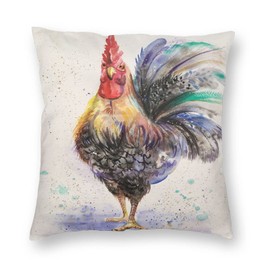 Farmhouse Chicken Decorative Throw Pillow Covers Rooster Pillows Case Square Cushion Cover Standard Pillowcase for Sofa Couch Bedroom Patio 18 X18 Inch