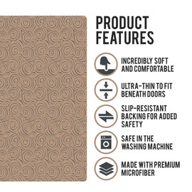Shape28 Small Area Mat Ultra-Thin Kitchen Rug Entrance Mat with Non Slip Rubber Backing Size 24 inches x 18 inches Color Cappuccino Design 4T