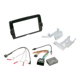 Scosche HD14UDDBN Double DIN Radio Install Dash Kit Compatible with Select 2014-23 Harley Davidson Motorcycles with Bat Wing Fairing - Complete Stereo Installation Interface Kit with Handlebar Control