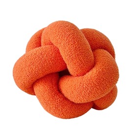 champracer Knotted Cushion - Round Throw Cushion, Sofa Knotted Cushion, Plush Knotted Cushion, Plush Round Knotted Cushion, Home Decoration, Sofa Decoration (Orange, 30 cm)