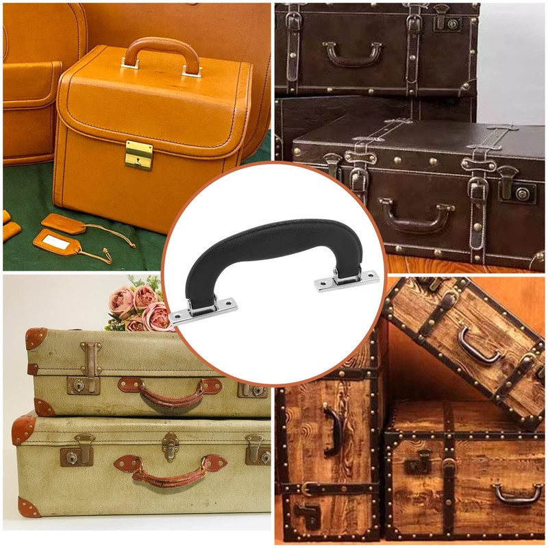 BokWin Black Plastic Luggage Handle,6.1 Inch/155mm Antique Suitcase Handle Pull,Imitation