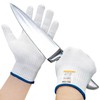 DEX FIT SSF710 Steel Fiber Level 7 Cut Resistant Gloves, Food Prep and Kitchen Safe, Anti Slip Grip, Comfort and Dexterity, Lightweight yet Durable, Machine Washable ; White L (9) 1 Pair