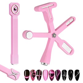 2Pcs Cat Eye Magnet Kit, 6 in 1 & 3 in 1 Gel Nail Polish Magnets for Nail Art, Strong Magnetic Nail Design Tools for Home DIY & Salon