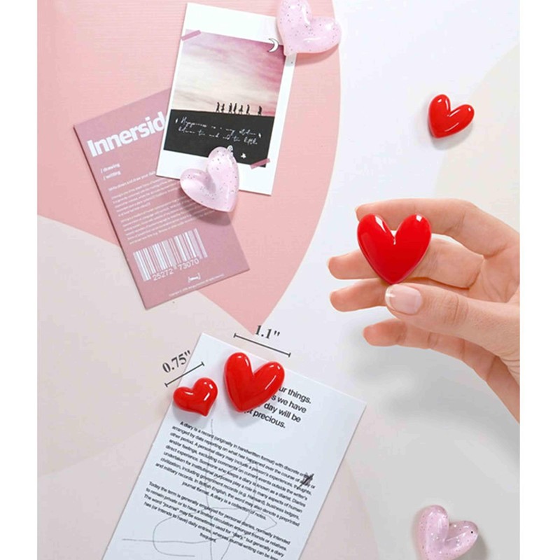 Valentines Day Gifts for Kids. 8Pcs Heart-Shaped Cute Fridge Magnets