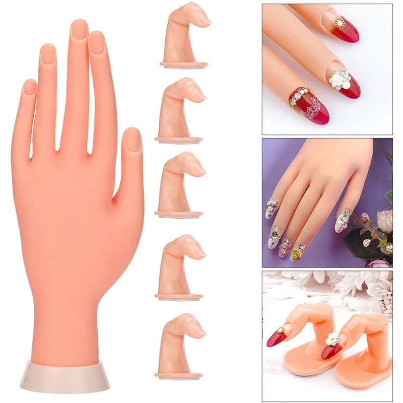 Multibao Flexible Movable Soft Plastic Hand for Fake Nail Art