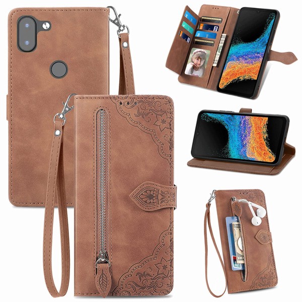 DAMONDY for Orbic Q10 Zipper Wallet Case with Strap,7 Card