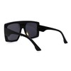 SA106 Retro Flat Top Oversize Rectangular Mobster Sunglasses All Black