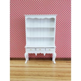 Unbranded Dollhouse Miniature Queen Kitchen Cupboard Hutch White Anne Style 1:12 Scale