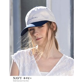 Loo&c Women's Hat Cap, Large Sizes, Deep, Bi-Color Cap, Cotton, Light Shield, 100% Cold Contact, UV Protection, Size Adjustment, All Season CAP, navy, Free size