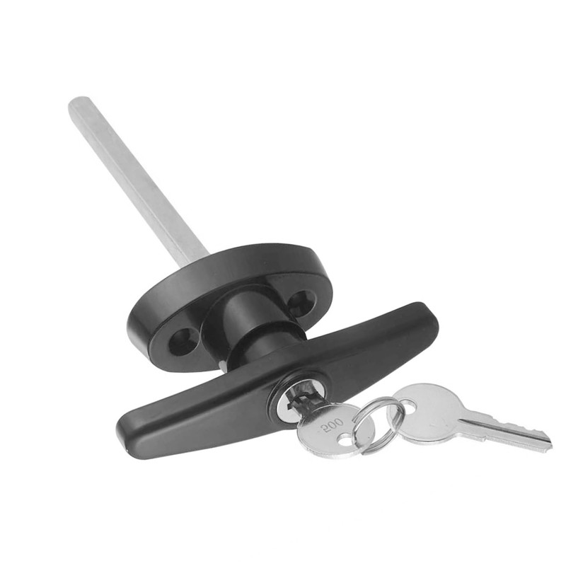 PDETVEO T-Handle Door Lock Set with 2 Security Keys, Heavy-Duty