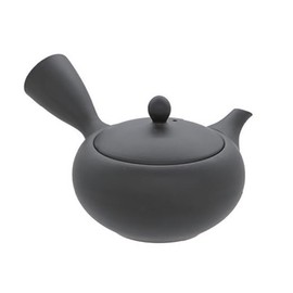 Tokoname Ware Teapot 6-443 Takasuke No. 6 Black Muddy Chrysanthemum Round Teapot, 3.4 fl oz (100 ml), Fine (Sasame) Gyokuro, Made in Japan, Boxed