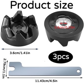WP9704230VP Coupling Set, 3-Piece Set, Mixer Coupling Replacement Parts, Compatible with Models KSB52, KSB5, 5KSB52 and 5KSB5 (with Installation Key) Replacement Parts