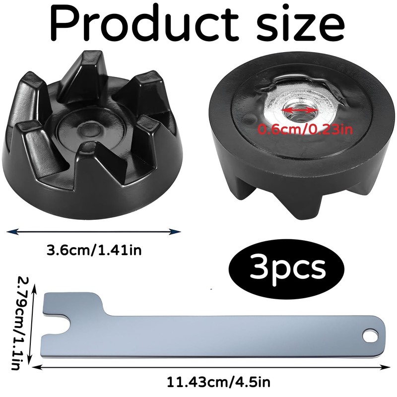 WP9704230VP Coupling Set, 3-Piece Set, Mixer Coupling Replacement Parts, Compatible