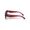 Coach Women's HC8420U Universal Fit Rectangular Sunglasses, Transparent Deep Red/Grey