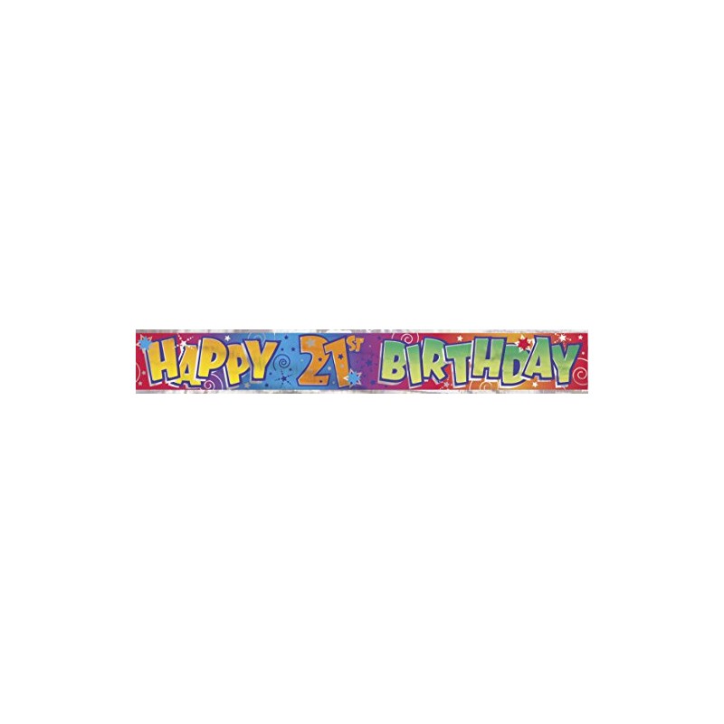 Happy 21st Birthday Banner - 12 ft | Disposable |