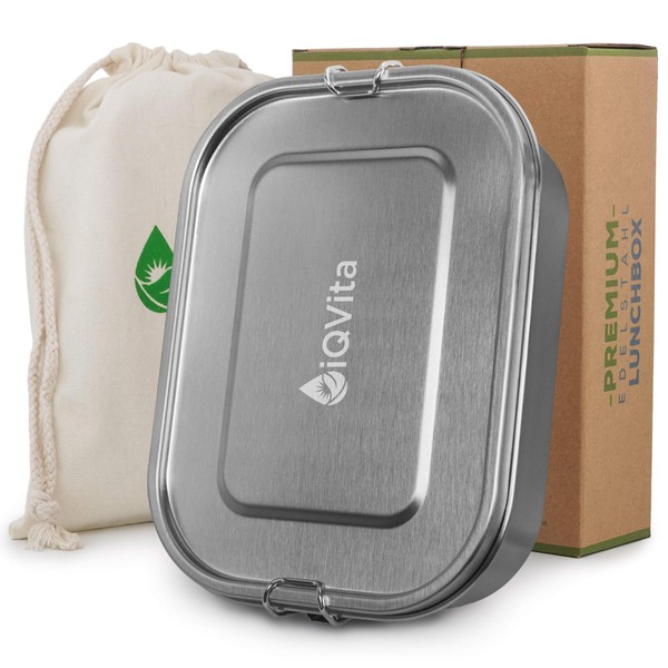 iQVita Stainless Steel Lunch Box, Leak-Proof