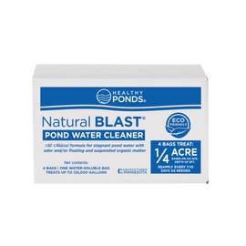 Healthy Ponds Natural Blast Pond Water Booster - 4-Pack (125,000 Gallon Treatments) | Fast-Acting Pond Water Cleaner with Beneficial Bacteria | Safe for Fish, Plants, and Wildlife