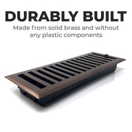 Madelyn Carter Modern Chic Style Vent Cover, Solid Cast Steel Interior, Controls Air Flow, 2 x 12 inches (Overall Face: 3.625 x 13.375 inches), Venetian Bronze