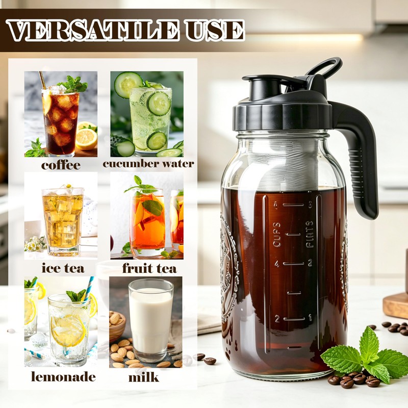 Cold Brew Coffee Maker 64oz Iced Coffee Maker with Stainless
