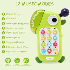 JoyPlus Baby Phone Toys for 1 Year Old Boys Girls Gifts, Musical Baby Sounds Toys for Babies 0-18 Months, Interactive Baby Cell Phone Toy with Early Education & Music