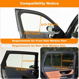 KOCZIL Semi-Transparent Car Window Shades – 2 Pack Static Cling Sun Shades for Front & Rear Side Windows, Glare & UV Blocker Car Window Covers with Privacy Screen (15.75" x 13.78")