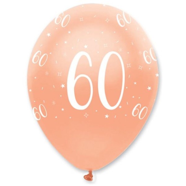 Creative Party Rose Gold Balloons, 6 60th Birthday Balloons, rose