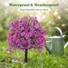 2 Pcs Violet Artificial Flowers for Outdoor, Purple Decorative Faux