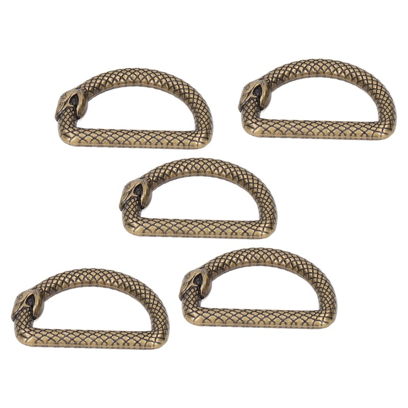 20Pcs Metal D Rings Snake Pattern Wear Resistant Metal Rings