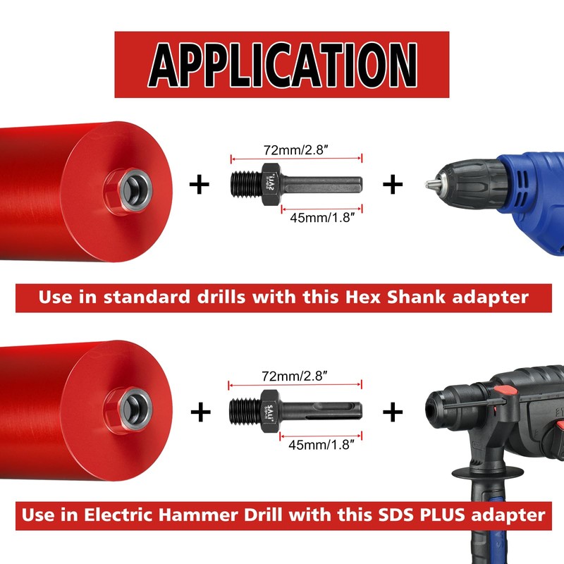 SALI Wet Diamond Core Drill Bits 6-1/2" (167mm) Diameter, 15"