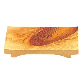 Yamako 32123 Cypress Red Festival Plate, 10.6 x 7.1 inches (27 x 18 cm)