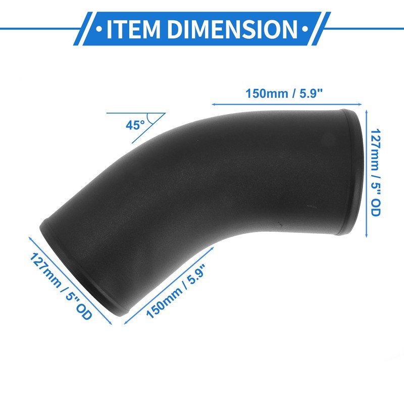 HEROFFIX 5" OD 45 Degree Bend 6064 Aluminum Alloy Tube