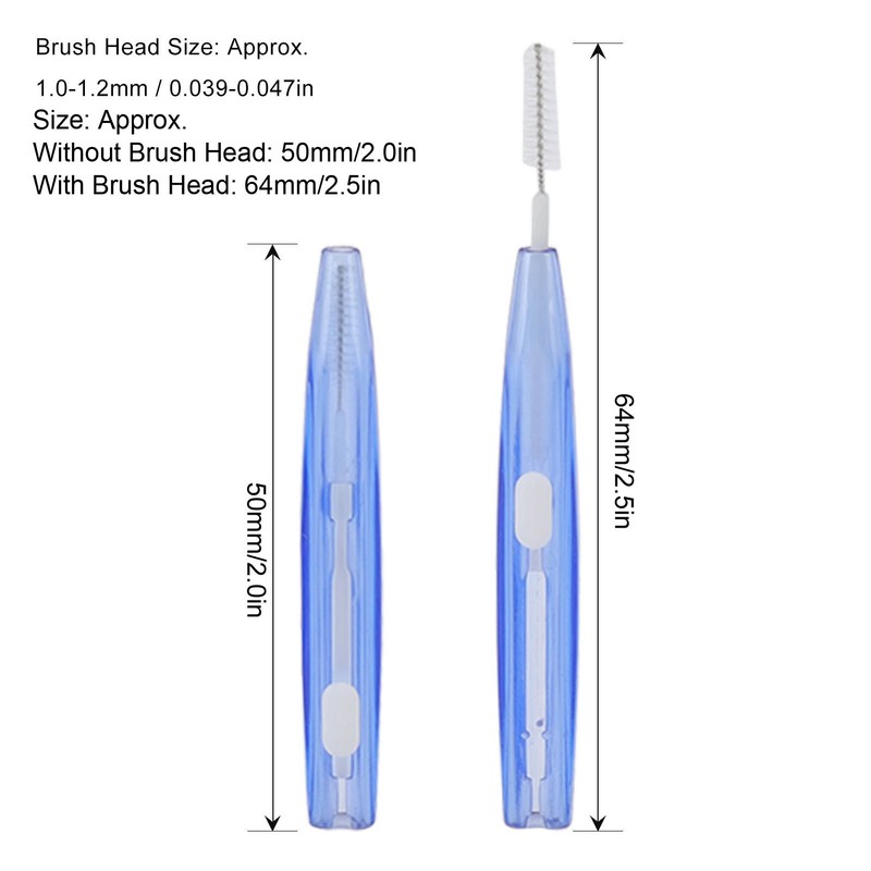 60Pcs Interdental Brush Practical Slim Braces Cleaner with PP Handle