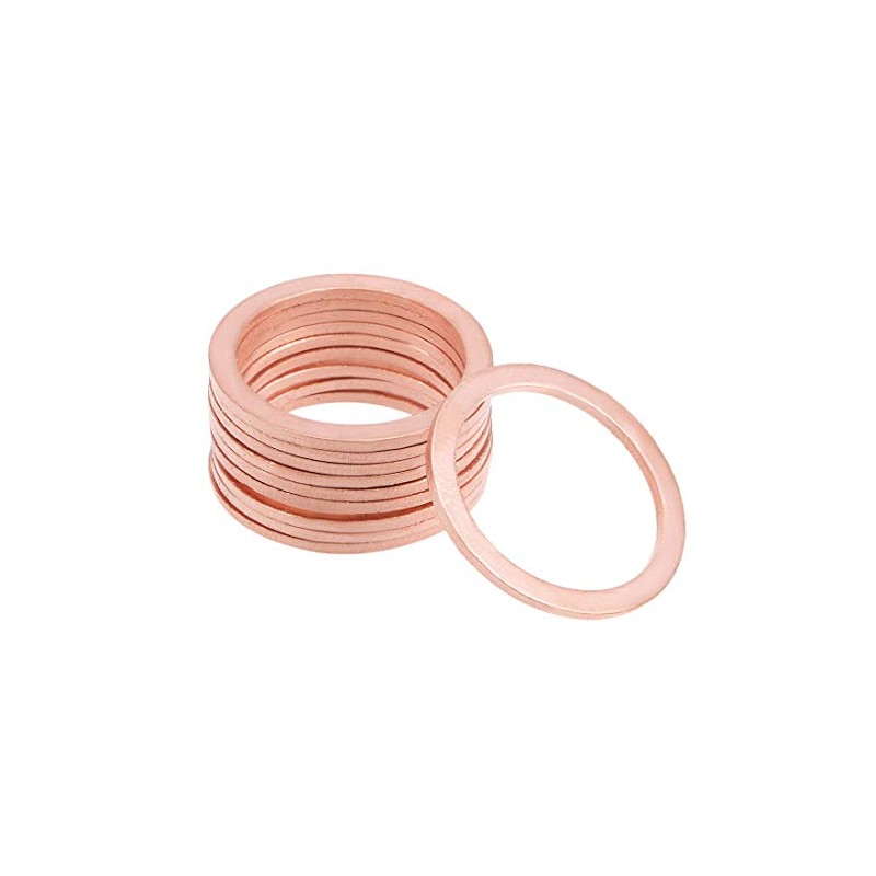 sourcing map 10Pcs 24mm x 30mm x 1.5mm Copper Flat