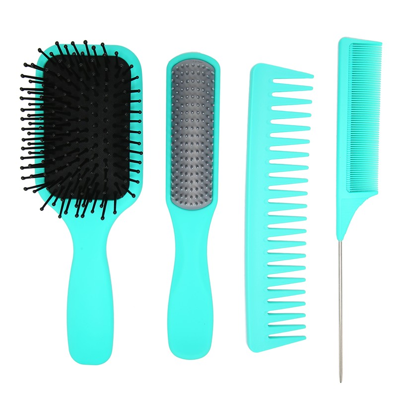 4Pcs Hair Brush Set Paddle Detangling Hair Brush Nine Rows
