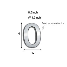 10 Pcs 3D Mailbox Numbers(0-9),2 Inch Self Adhesive House Numbers Sticker for Hotel Room Apartment Door and Address Sign,(2 Inch 0-9,Silver)