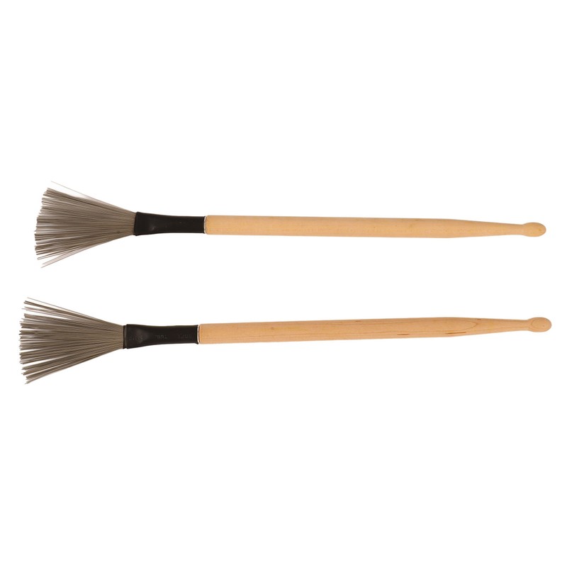 2Pcs Drum Stick Brush Wood Retractable Wire Combination Musical Instrument