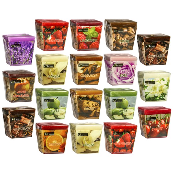 All2shop Scented Votive Candles Short Set of 18 Assorted Healing Candles for Relaxation & Aromatherapy- Long Burning at Least 20hrs Each 360hrs Total