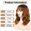 DaiMer Brown Wig with Bangs Auburn Wigs for Women Short