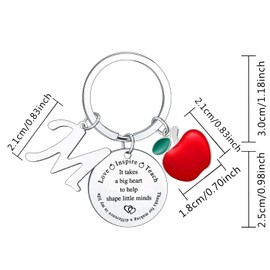 Teacher Initial Alphabet Keychain Gifts Teacher Teachers Day Appreciation Gifts Keychain Thank you Gifts for Teacher (M Keychain Teacher)