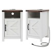 Puntogen White Farmhouse Night Stand Set of 2, Farmhouse Nightstand