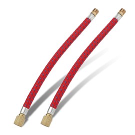 Bicycle Pump Extension Tube, 2 Pieces 16.6 cm/6.5 Inch Nylon Copper Double Valve Bicycle Pumps Inflator Tube Tyre Valve Extension Flexible Valve Stem Extensions Valve Adapter